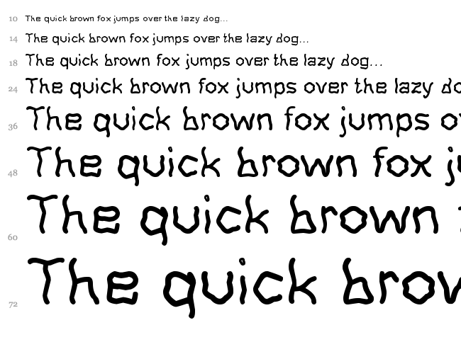 Stretchy Rubber font waterfall